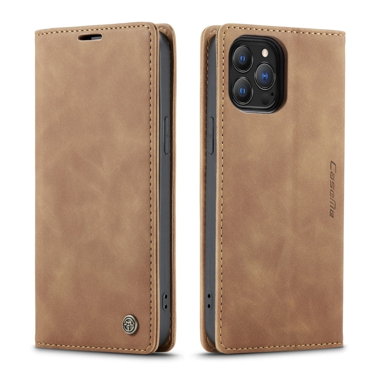 For iPhone 13 Pro Max CaseMe-013 Multifunctional Retro Frosted Horizontal Flip Leather Case with Card Slot & Holder & Wallet (Brown) - iPhone 13 Pro Max Cases by CaseMe | Online Shopping South Africa | PMC Jewellery | Buy Now Pay Later Mobicred