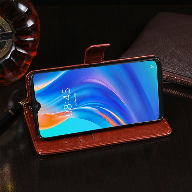 idewei Crazy Horse Texture Horizontal Flip Leather Case with Holder & Card Slots & Wallet For Tecno Spark 7P(Blue) - Tecno Cases by idewei | Online Shopping South Africa | PMC TechLife | Buy Now Pay Later Mobicred
