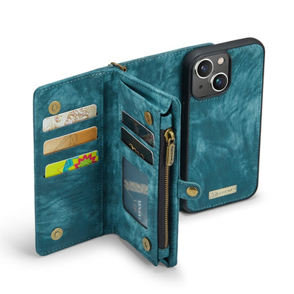 For iPhone 13 mini CaseMe-008 Detachable Multifunctional Horizontal Flip Leather Case with Card Slot & Holder & Zipper Wallet & Photo Frame (Blue) - iPhone 13 mini Cases by CaseMe | Online Shopping South Africa | PMC Jewellery | Buy Now Pay Later Mobicred