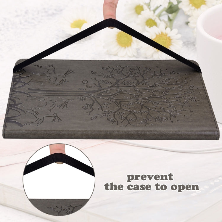 For Lenovo Tab P11 2020 / P11 Plus 2021 Tree & Deer Pattern Pressed Printing Horizontal Flip PU Leather Case with Holder & Card Slots(Grey) - Lenovo by PMC TechLife | Online Shopping South Africa | PMC TechLife | Buy Now Pay Later Mobicred