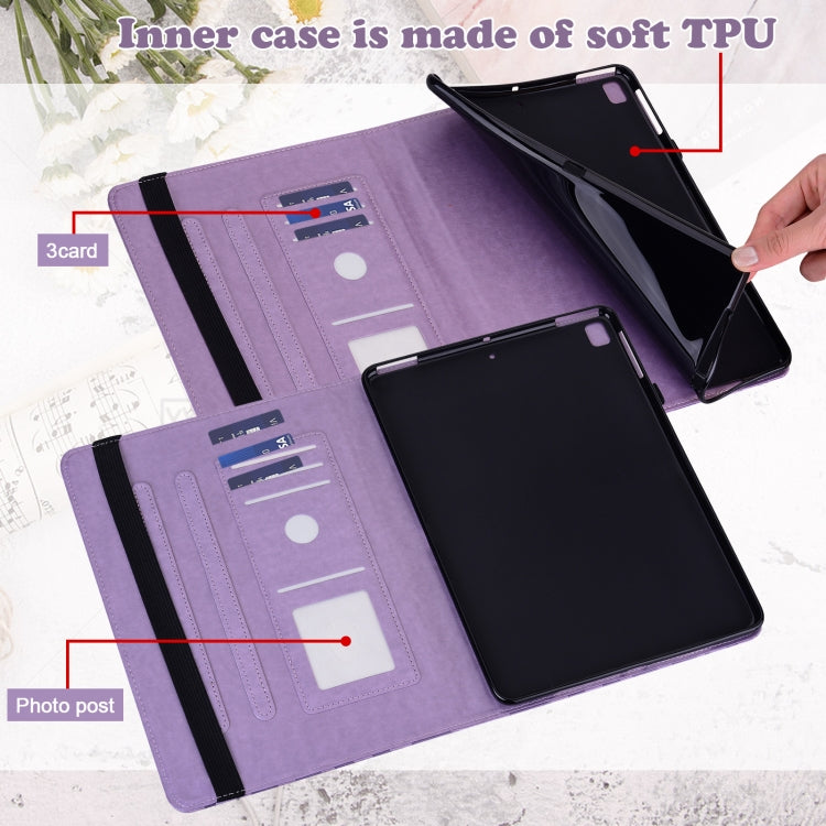 For Amazon Kindle Fire HD 10 / 10 Plus 2021 Tree & Deer Pattern Pressed Printing Horizontal Flip PU Leather Case with Holder & Card Slots(Purple) - Amazon by PMC TechLife | Online Shopping South Africa | PMC TechLife | Buy Now Pay Later Mobicred