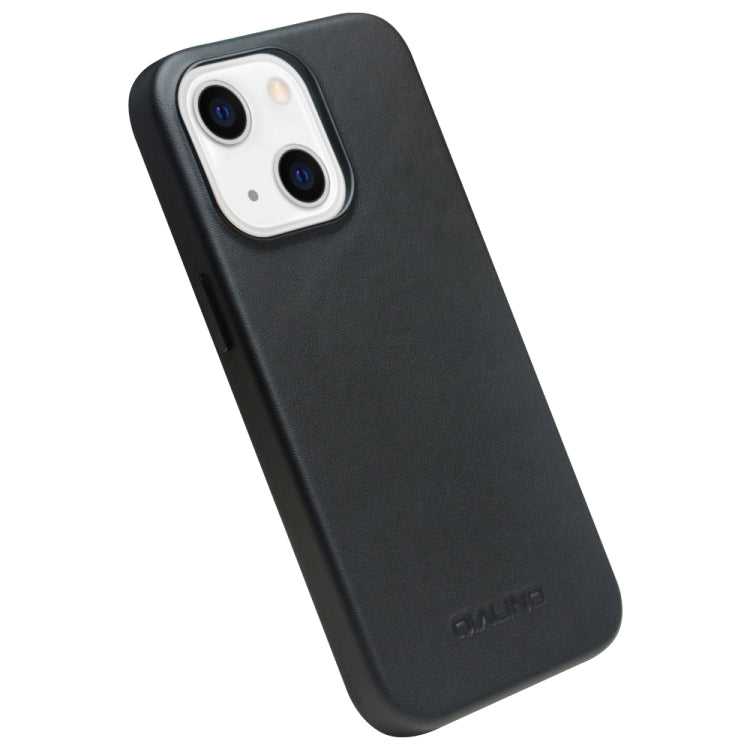 For iPhone 13 mini QIALINO Nappa Cowhide MagSafe Magnetic Protective Case (Black) - iPhone 13 mini Cases by QIALINO | Online Shopping South Africa | PMC Jewellery | Buy Now Pay Later Mobicred