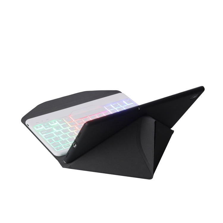 BM10S Backlight Edition Diamond Texture Detachable Bluetooth Keyboard Leather Tablet Case with Pen Slot & Triangular Back Support For Lenovo Smart Tab M10 HPD Plus TB-X606F 10.3 inch(Black White) - Lenovo Keyboard by PMC TechLife | Online Shopping South Africa | PMC TechLife