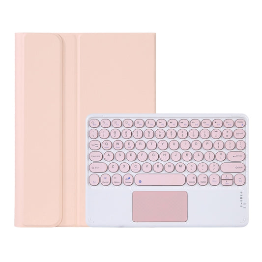 Y0N5-A TPU Tablet Case Lambskin Texture Round Keycap Bluetooth Keyboard Leather Tablet Case with Holder & Touchpad For Xiaomi Pad 5 / 5 Pro(Pink + Pink) - Others Keyboard by PMC Jewellery | Online Shopping South Africa | PMC Jewellery