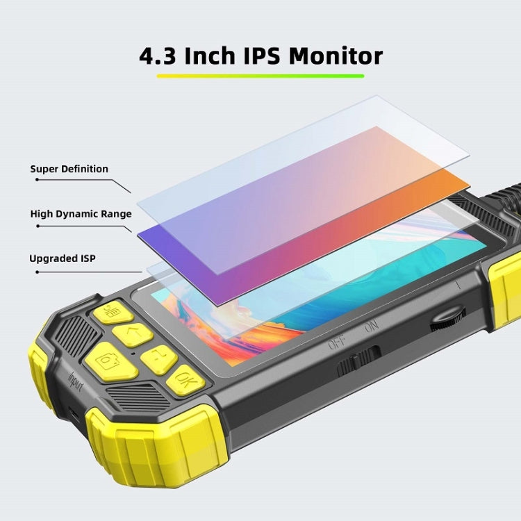 Y19 3.9mm Single Lens Hand-held Hard-wire Endoscope with 4.3-inch IPS Color LCD Screen, Cable Length:5m(Yellow) -  by PMC Jewellery | Online Shopping South Africa | PMC Jewellery | Buy Now Pay Later Mobicred