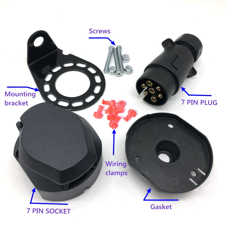 A0364 7 Pins 12N Electrics Converter Trailer Caravan Plug and Socket Adapter Connector - Terminal connectors by PMC TechLife | Online Shopping South Africa | PMC TechLife | Buy Now Pay Later Mobicred