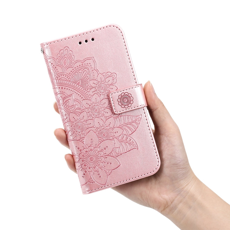 For OPPO Realme GT Master / Realme Q3 Pro 7-petal Flowers Embossing Pattern Horizontal Flip PU Leather Case with Holder & Card Slots & Wallet & Photo Frame(Rose Gold) - Realme Cases by PMC Jewellery | Online Shopping South Africa | PMC Jewellery | Buy Now Pay Later Mobicred