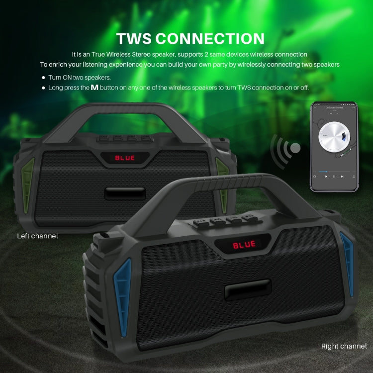 New Rixing NR-6011M Bluetooth 5.0 Portable Outdoor Karaoke Wireless Bluetooth Speaker with Microphone & Shoulder Strap(Red) - free shipping - PMC Jewellery - Order now!