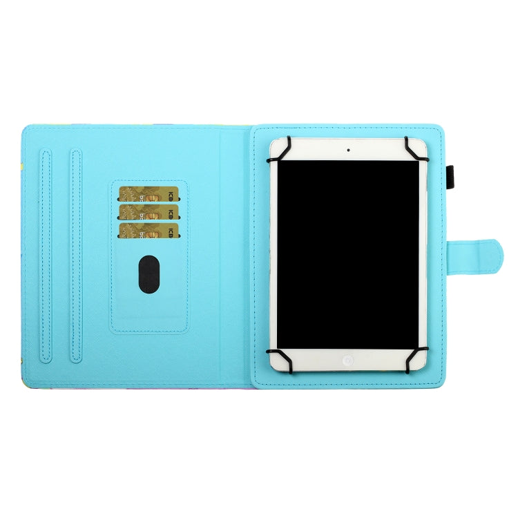 10 inch Universal Colored Drawing Horizontal Flip PU Leather Case with Holder & Card Slot(Blue Marble) - 10 - 11 inch by PMC TechLife | Online Shopping South Africa | PMC TechLife | Buy Now Pay Later Mobicred