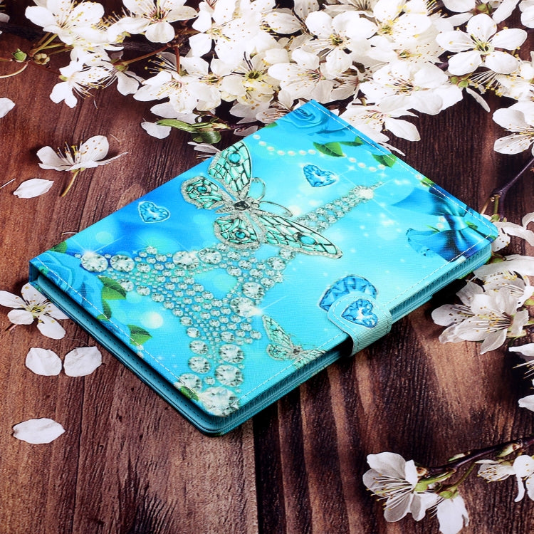 10 inch Universal Colored Drawing Horizontal Flip PU Leather Case with Holder & Card Slot(Butterfly Tower) - 10 - 11 inch by PMC TechLife | Online Shopping South Africa | PMC TechLife | Buy Now Pay Later Mobicred