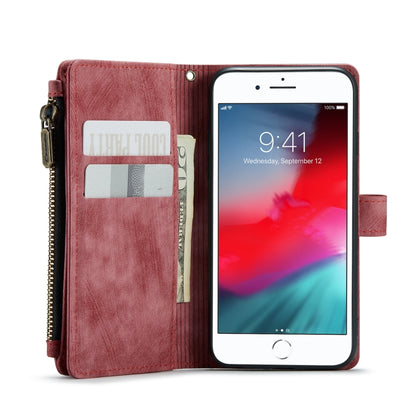 For iPhone SE 2022 / SE 2020 / 8 / 7 / 6 CaseMe-C30 PU + TPU Multifunctional Horizontal Flip Leather Case with Holder & Card Slot & Wallet & Zipper Pocke(Red) - iPhone SE 2022 / 2020 / 8 / 7 Cases by CaseMe | Online Shopping South Africa | PMC Jewellery | Buy Now Pay Later Mobicred