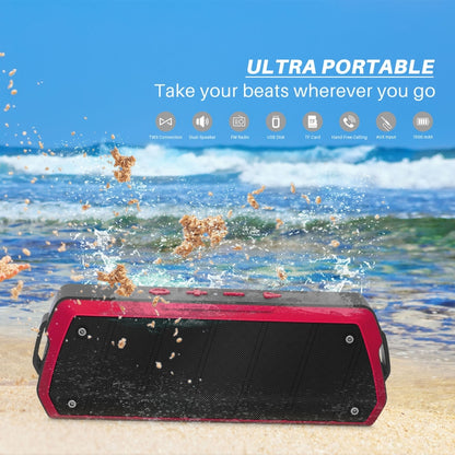 NewRixing NR-5000 IPX5 High Fidelity Bluetooth Speaker, Support Hands-free Call / TF Card / FM / U Disk(Red) - Desktop Speaker by NewRixing | Online Shopping South Africa | PMC Jewellery | Buy Now Pay Later Mobicred