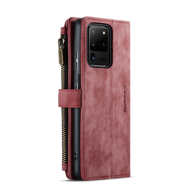 For Samsung Galaxy S20 Ultra 5G CaseMe-C30 PU + TPU Multifunctional Horizontal Flip Leather Case with Holder & Card Slot & Wallet & Zipper Pocket(Red) - Galaxy Phone Cases by CaseMe | Online Shopping South Africa | PMC Jewellery | Buy Now Pay Later Mobicred