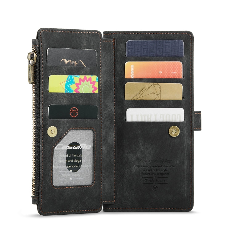 For Samsung Galaxy S21 5G CaseMe-C30 PU + TPU Multifunctional Horizontal Flip Leather Case with Holder & Card Slot & Wallet & Zipper Pocket(Black) - Galaxy S21 5G Cases by CaseMe | Online Shopping South Africa | PMC Jewellery | Buy Now Pay Later Mobicred