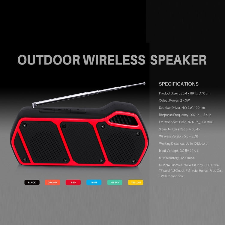 NewRixing NR-5011fm Outdoor Portable Bluetooth Speakerr, Support Hands-free Call / TF Card / FM / U Disk(Black) - Desktop Speaker by NewRixing | Online Shopping South Africa | PMC Jewellery | Buy Now Pay Later Mobicred