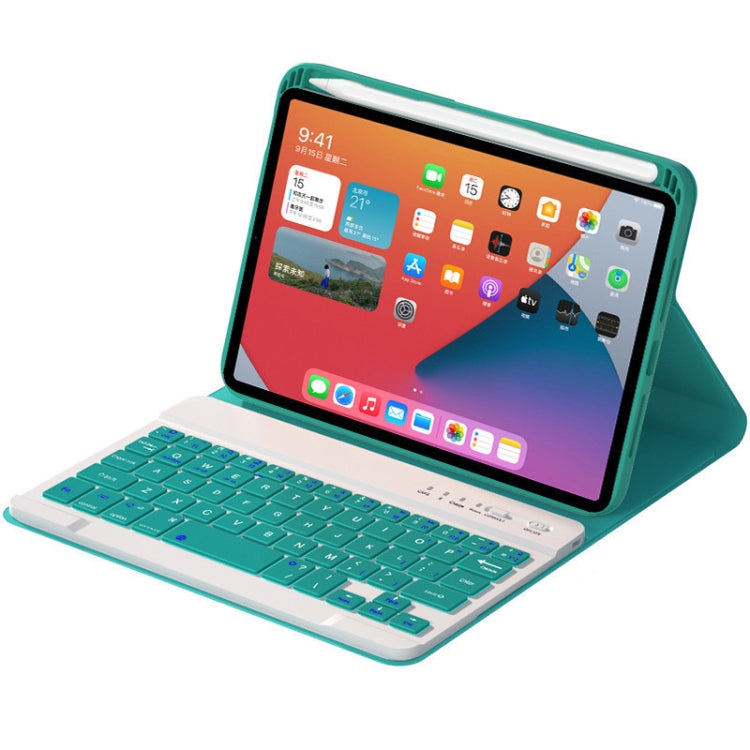 HK006 Square Keys Detachable Bluetooth Keyboard Leather Tablet Case with Holder for iPad mini 6(Dark Green) - free shipping - PMC TechLife - Order now!