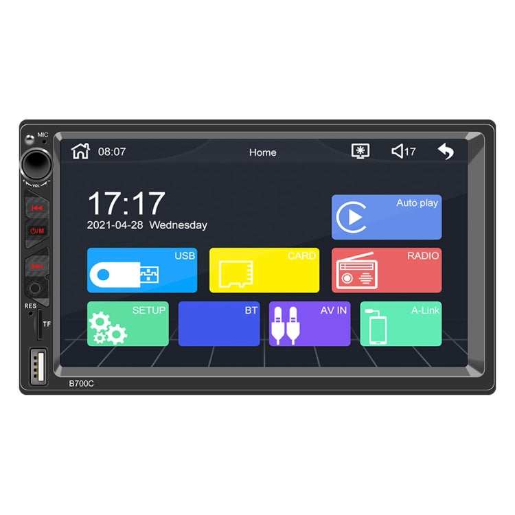 B700C HD 7 inch Universal Car MP5 Player with Wired Carplay, Support FM & Bluetooth & TF Card - Car MP3 & MP4 & MP5 by PMC Jewellery | Online Shopping South Africa | PMC Jewellery | Buy Now Pay Later Mobicred