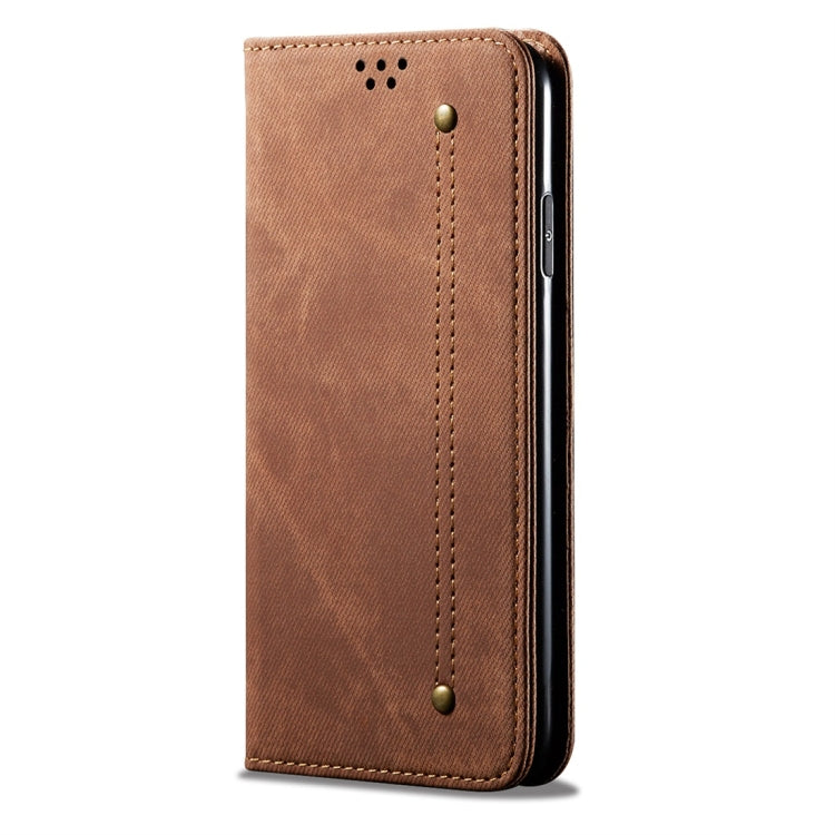 For iPhone 7 Plus / 8 Plus Denim Texture Casual Style Horizontal Flip Leather Case with Holder & Card Slots & Wallet(Brown) - More iPhone Cases by PMC TechLife | Online Shopping South Africa | PMC TechLife
