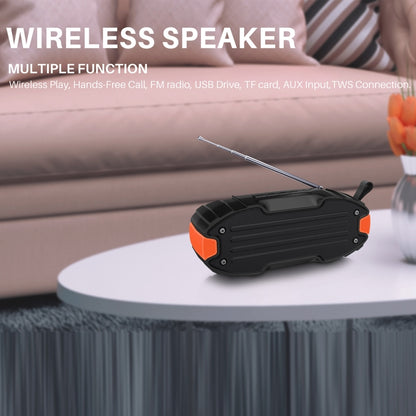 New Rixing NR-907FM TWS Outdoor Bluetooth Speaker Support Hands-free Call / FM with Handle & Antenna(Orange) - Desktop Speaker by NewRixing | Online Shopping South Africa | PMC Jewellery | Buy Now Pay Later Mobicred