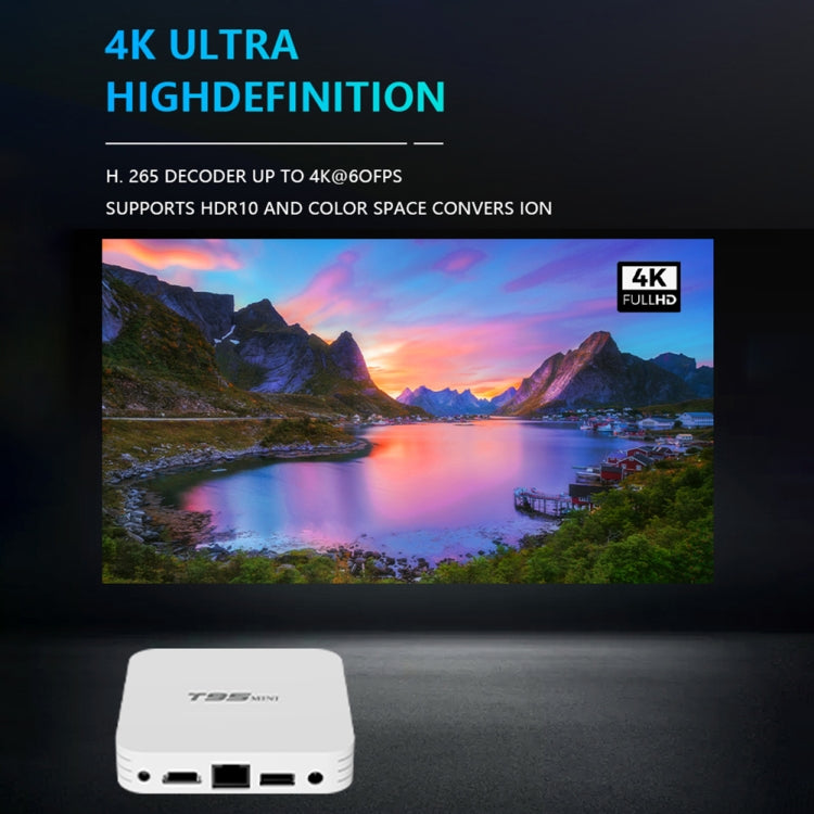 T95MINI 4K HD Network TV Set Top Box, Android 10.0, Allwinner H313 Quad Core 64-bit Cortex-A53, 1GB + 8GB, Support 2.4G WiFi, HDMI, AV, LAN, USB 2.0, UK Plug - Allwinner H3 by PMC Jewellery | Online Shopping South Africa | PMC Jewellery | Buy Now Pay Later Mobicred