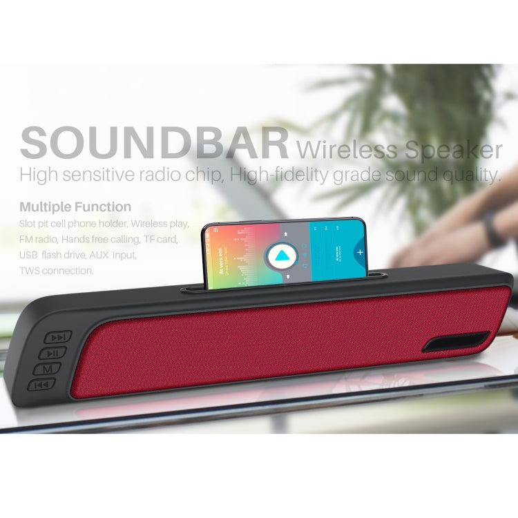 NewRixing NR-7018 Outdoor Portable Bluetooth Speaker with Phone Holder, Support Hands-free Call / TF Card / FM / U Disk(Red) - Desktop Speaker by NewRixing | Online Shopping South Africa | PMC Jewellery | Buy Now Pay Later Mobicred