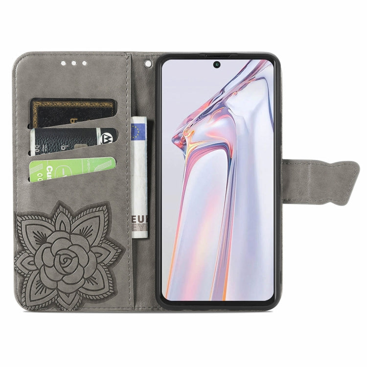 For Blackview A100 Butterfly Love Flower Embossed Horizontal Flip Leather Case with Holder & Card Slots & Wallet & Lanyard(Gray) - More Brand by PMC Jewellery | Online Shopping South Africa | PMC Jewellery | Buy Now Pay Later Mobicred
