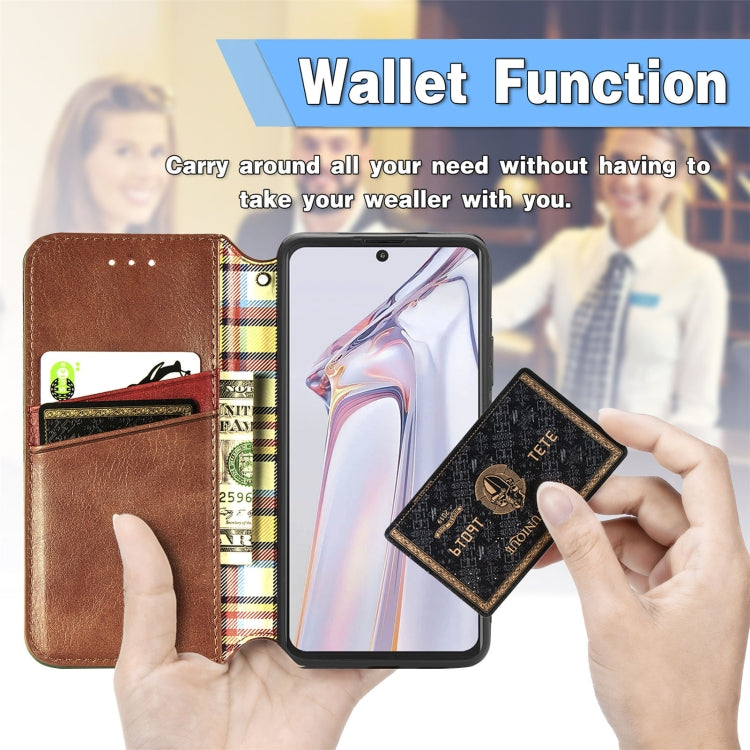 For Blackview A100 Cubic Grid Pressed Horizontal Flip Magnetic PU Leather Case with Holder & Card Slots & Wallet(Brown) - More Brand by PMC TechLife | Online Shopping South Africa | PMC TechLife | Buy Now Pay Later Mobicred