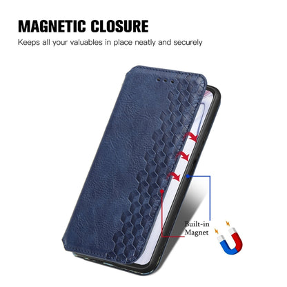 For Blackview A100 Cubic Grid Pressed Horizontal Flip Magnetic PU Leather Case with Holder & Card Slots & Wallet(Blue) - More Brand by PMC Jewellery | Online Shopping South Africa | PMC Jewellery | Buy Now Pay Later Mobicred