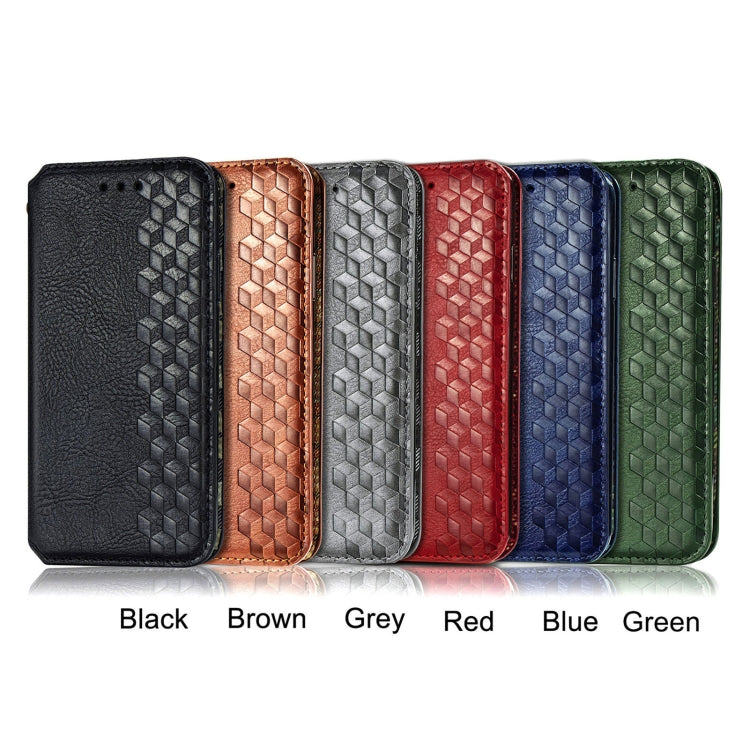 For Blackview A100 Cubic Grid Pressed Horizontal Flip Magnetic PU Leather Case with Holder & Card Slots & Wallet(Black) - free shipping - PMC TechLife - Order now!