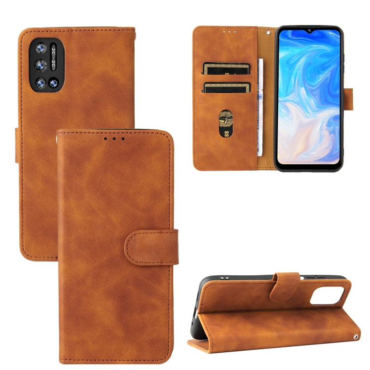 For Doogee N40 Pro Solid Color Skin Feel Magnetic Buckle Horizontal Flip PU Leather Case with Holder & Card Slots & Wallet(Brown) - More Brand by PMC Jewellery | Online Shopping South Africa | PMC Jewellery | Buy Now Pay Later Mobicred