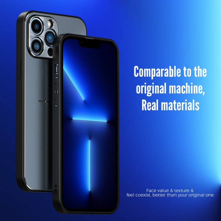 For iPhone 12 R-JUST RJ-52 3-Line Style Metal TPU Shockproof Protective Case(Black) - iPhone 12 / 12 Pro Cases by R-JUST | Online Shopping South Africa | PMC TechLife | Buy Now Pay Later Mobicred