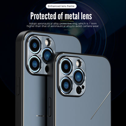 For iPhone 12 Pro Max R-JUST RJ-52 3-Line Style Metal TPU Shockproof Protective Case(Blue) - iPhone 12 Pro Max Cases by R-JUST | Online Shopping South Africa | PMC Jewellery