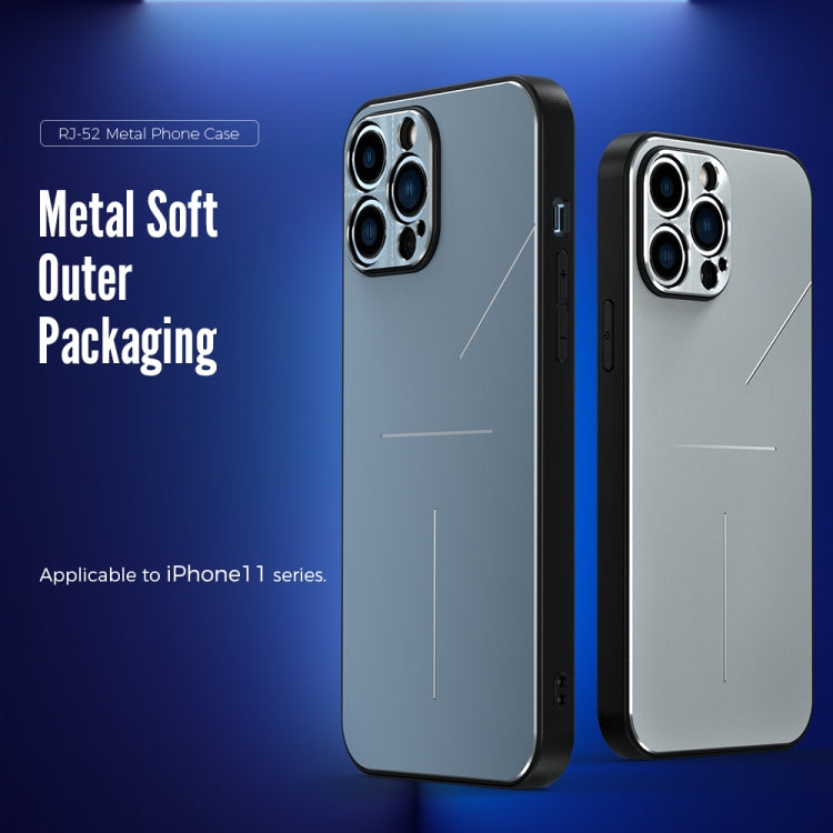 For iPhone 11 Pro Max R-JUST RJ-52 3-Line Style Metal TPU Shockproof Protective Case (Black) - iPhone 11 Pro Max Cases by R-JUST | Online Shopping South Africa | PMC TechLife | Buy Now Pay Later Mobicred