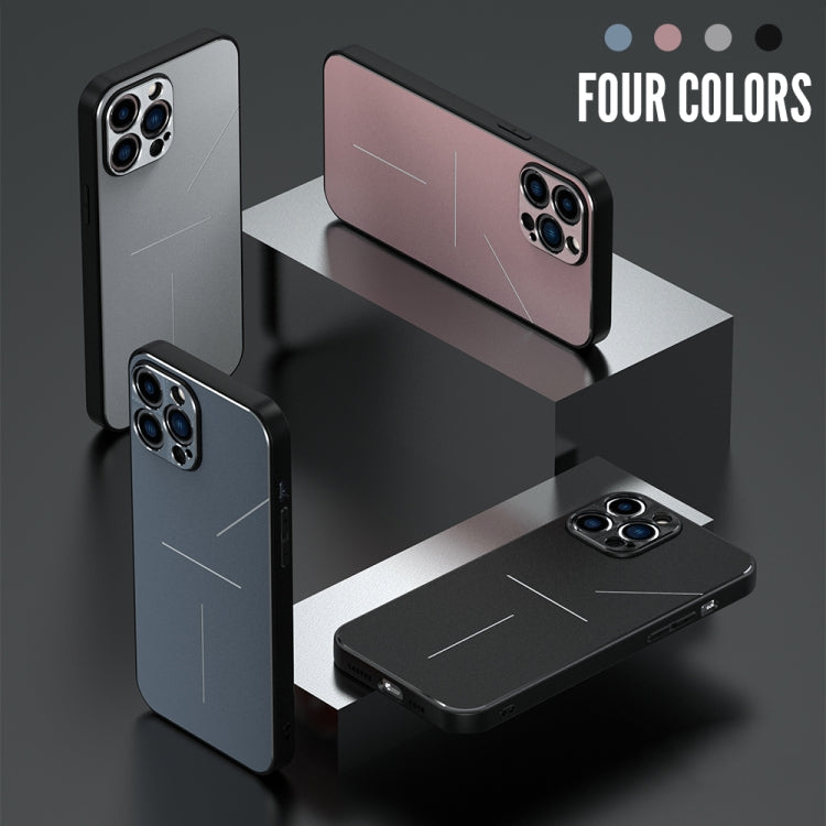 For iPhone 11 Pro Max R-JUST RJ-52 3-Line Style Metal TPU Shockproof Protective Case (Blue) - iPhone 11 Pro Max Cases by R-JUST | Online Shopping South Africa | PMC Jewellery