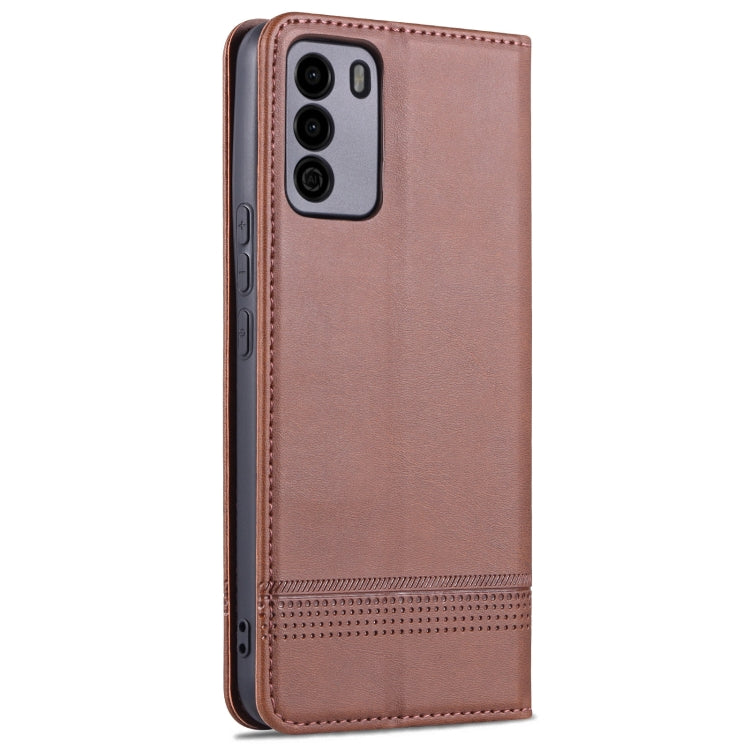 For U-MAGIC 30e AZNS Magnetic Calf Texture Horizontal Flip Leather Case with Card Slots & Holder & Wallet(Dark Brown) - More Brand by AZNS | Online Shopping South Africa | PMC Jewellery | Buy Now Pay Later Mobicred