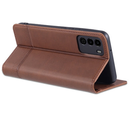 For U-MAGIC 30e AZNS Magnetic Calf Texture Horizontal Flip Leather Case with Card Slots & Holder & Wallet(Dark Brown) - More Brand by AZNS | Online Shopping South Africa | PMC Jewellery | Buy Now Pay Later Mobicred