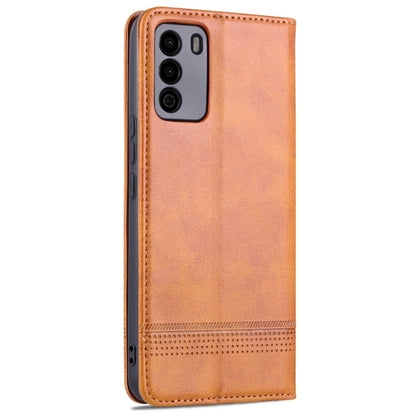 For U-MAGIC 30e AZNS Magnetic Calf Texture Horizontal Flip Leather Case with Card Slots & Holder & Wallet(Light Brown) - More Brand by AZNS | Online Shopping South Africa | PMC Jewellery | Buy Now Pay Later Mobicred