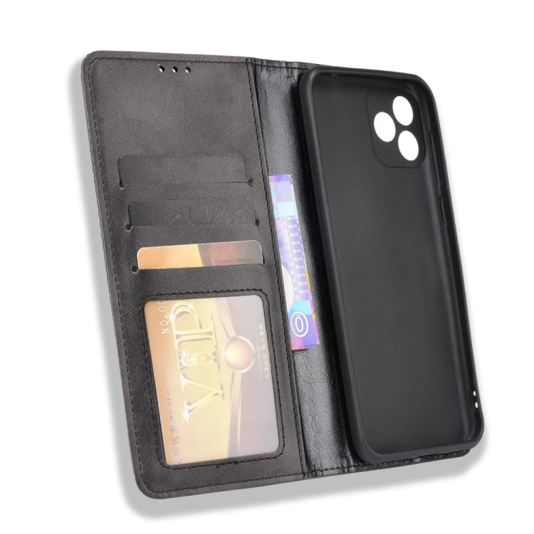 For Blackview Oscal C20 Magnetic Buckle Retro Crazy Horse Texture Horizontal Flip Leather Case with Holder & Card Slots & Photo Frame(Black) - More Brand by PMC Jewellery | Online Shopping South Africa | PMC Jewellery | Buy Now Pay Later Mobicred