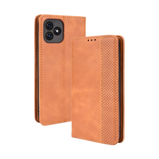 For Blackview Oscal C20 Magnetic Buckle Retro Crazy Horse Texture Horizontal Flip Leather Case with Holder & Card Slots & Photo Frame(Brown) - More Brand by PMC Jewellery | Online Shopping South Africa | PMC Jewellery | Buy Now Pay Later Mobicred