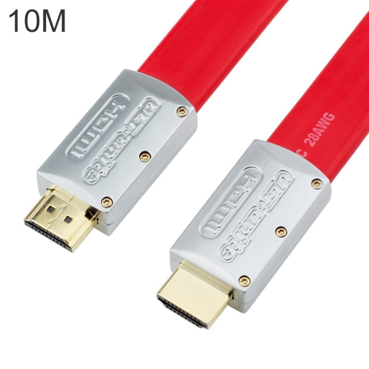 ULT-unite 4K Ultra HD Gold-plated HDMI to HDMI Flat Cable, Cable Length:10m(Red) - Cable by ult-unite | Online Shopping South Africa | PMC Jewellery | Buy Now Pay Later Mobicred