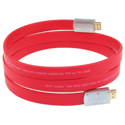 ULT-unite 4K Ultra HD Gold-plated HDMI to HDMI Flat Cable, Cable Length:18m(Red) - Cable by ult-unite | Online Shopping South Africa | PMC Jewellery | Buy Now Pay Later Mobicred