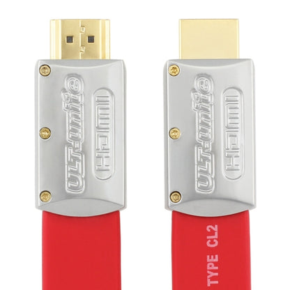 ULT-unite 4K Ultra HD Gold-plated HDMI to HDMI Flat Cable, Cable Length:20m(Red) - Cable by ult-unite | Online Shopping South Africa | PMC Jewellery | Buy Now Pay Later Mobicred