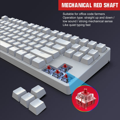 HXSJ L600 87 Keys USB-C / Type-C Wired Red Shaft Mechanical Keyboard with Cool Backlight(Black) - Wired Keyboard by HXSJ | Online Shopping South Africa | PMC Jewellery | Buy Now Pay Later Mobicred