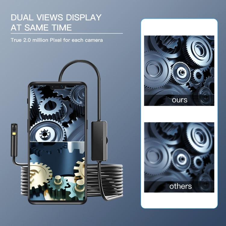 AN100 3 in 1 IP68 Waterproof USB-C / Type-C + Micro USB + USB Dual Cameras Industrial Digital Endoscope with 9 LEDs, Support Android System, Lens Diameter: 8mm, Length:3.5m Hard Cable -  by PMC Jewellery | Online Shopping South Africa | PMC Jewellery | Buy Now Pay Later Mobicred