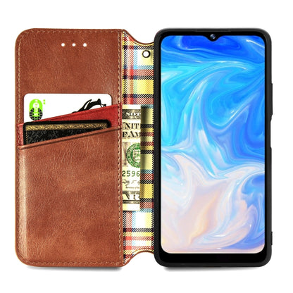 For Doogee N40 Pro Cubic Grid Pressed Horizontal Flip Magnetic Leather Case with Holder & Card Slots & Wallet(Brown) - More Brand by PMC Jewellery | Online Shopping South Africa | PMC Jewellery | Buy Now Pay Later Mobicred