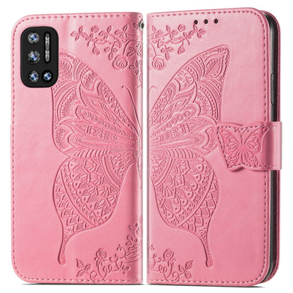 For DOOGEE N40 Pro Butterfly Love Flowers Embossed Horizontal Flip Leather Case with Holder & Card Slots & Wallet & Lanyard(Pink) - More Brand by PMC Jewellery | Online Shopping South Africa | PMC Jewellery | Buy Now Pay Later Mobicred