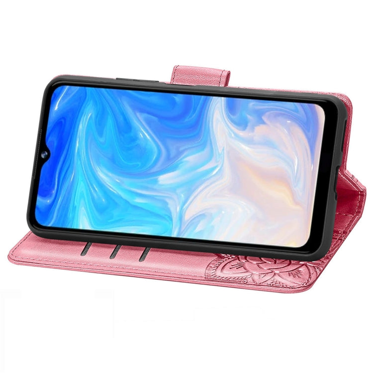 For DOOGEE N40 Pro Butterfly Love Flowers Embossed Horizontal Flip Leather Case with Holder & Card Slots & Wallet & Lanyard(Pink) - More Brand by PMC Jewellery | Online Shopping South Africa | PMC Jewellery | Buy Now Pay Later Mobicred