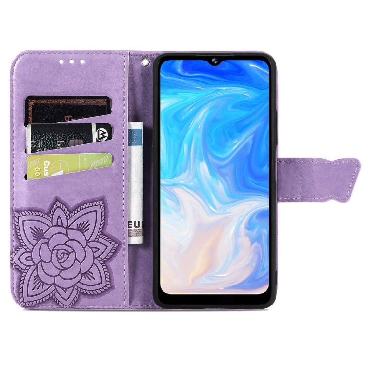 For DOOGEE N40 Pro Butterfly Love Flowers Embossed Horizontal Flip Leather Case with Holder & Card Slots & Wallet & Lanyard(Light Purple) - More Brand by PMC Jewellery | Online Shopping South Africa | PMC Jewellery | Buy Now Pay Later Mobicred