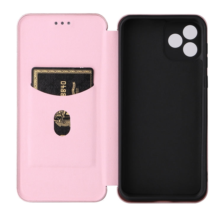 For Blackview Oscal C20 Carbon Fiber Texture Horizontal Flip Leather Phone Case with Card Slot(Pink) - More Brand by PMC Jewellery | Online Shopping South Africa | PMC Jewellery | Buy Now Pay Later Mobicred