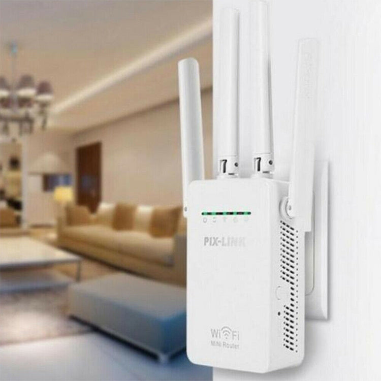 Wireless Smart WiFi Router Repeater with 4 WiFi Antennas, Plug Specification:US Plug(Black) - Wireless Routers by PMC Jewellery | Online Shopping South Africa | PMC Jewellery | Buy Now Pay Later Mobicred